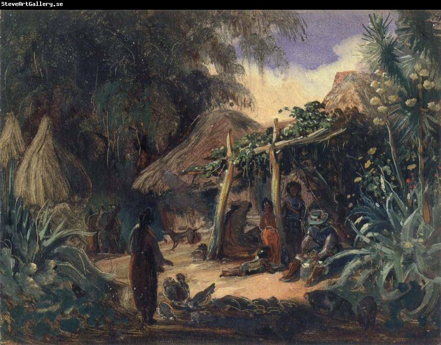 Johann Moritz Rugendas Indian Hut in the Village of Jalcomulco